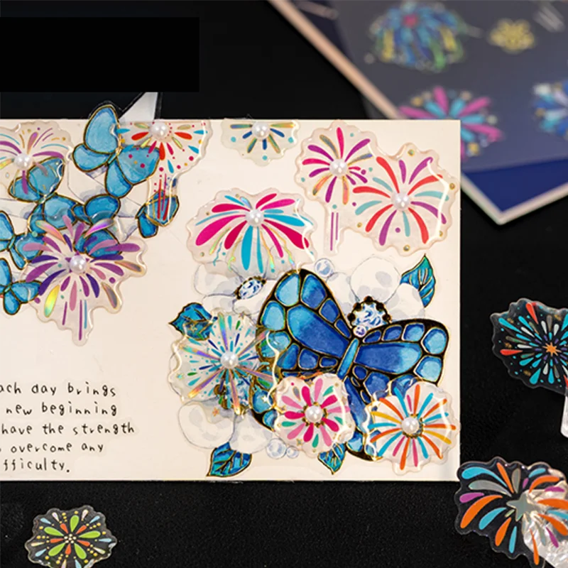 ملصق فضي ليزر على شكل كوكبة مهرجان الورق، ملصق رقائق مقاوم للماء ثلاثي الأبعاد من الراتنج لمجلة جراب الهاتف، هدايا إبداعية ذاتية الصنع