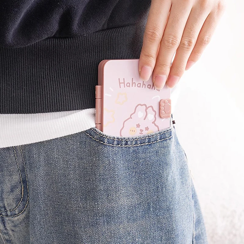 Specchio per il trucco pieghevole a vibrazione portatile con pettine estraibile per strumenti per il trucco del regalo della ragazza specchio quadrato ad alta definizione da viaggio