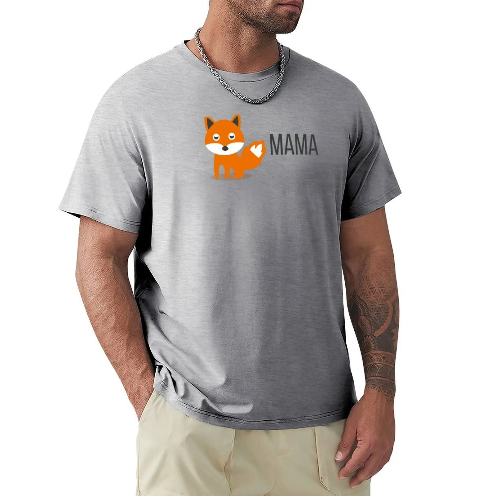 Mama Fox for Fall T-shirt summer top shirts graphic tees animal prinfor boys t shirts men