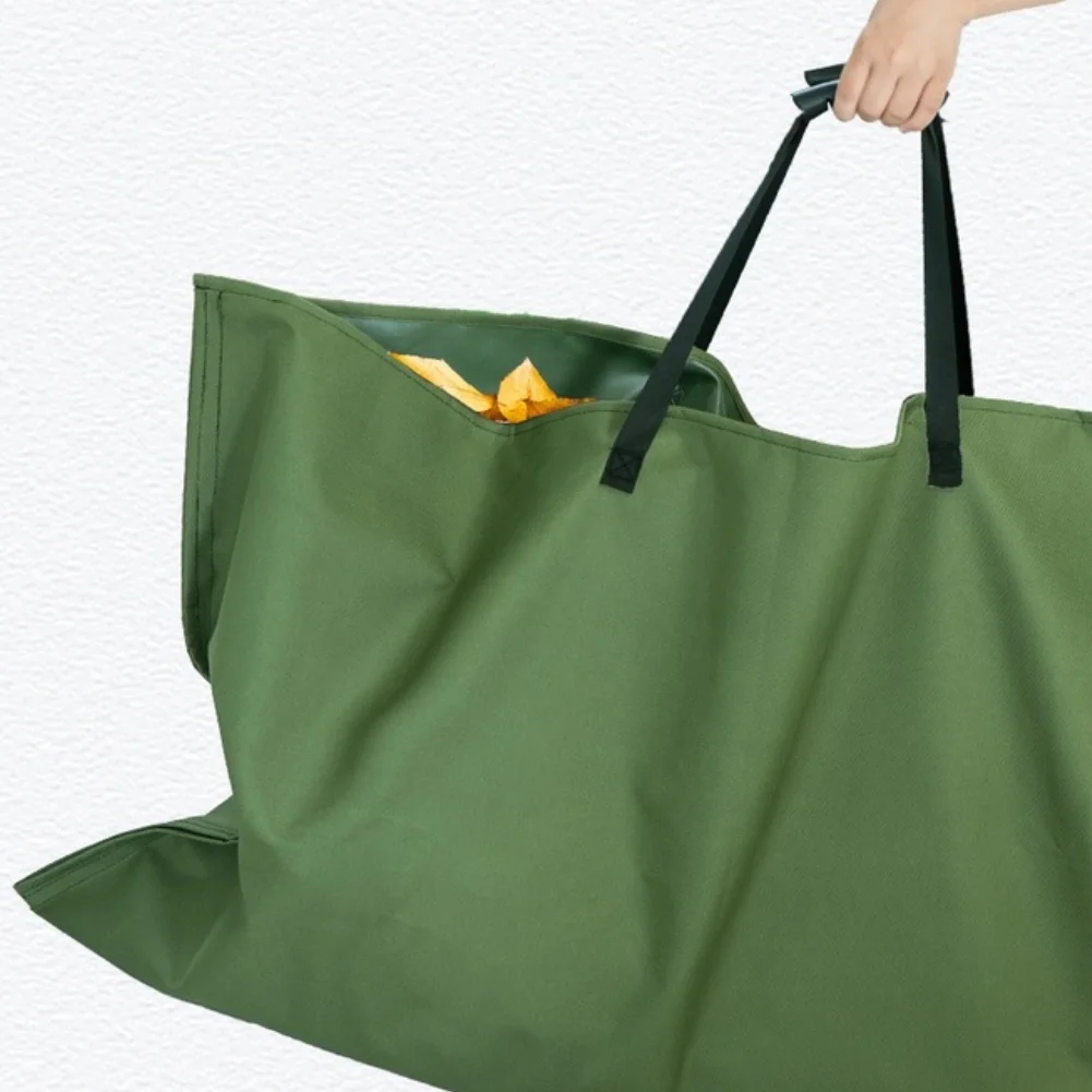 Leaf Collection Bag for Yard and Patio Cleanup Featuring 600D Oxford Fabric Waterproof Coating and One-Side Dump Design