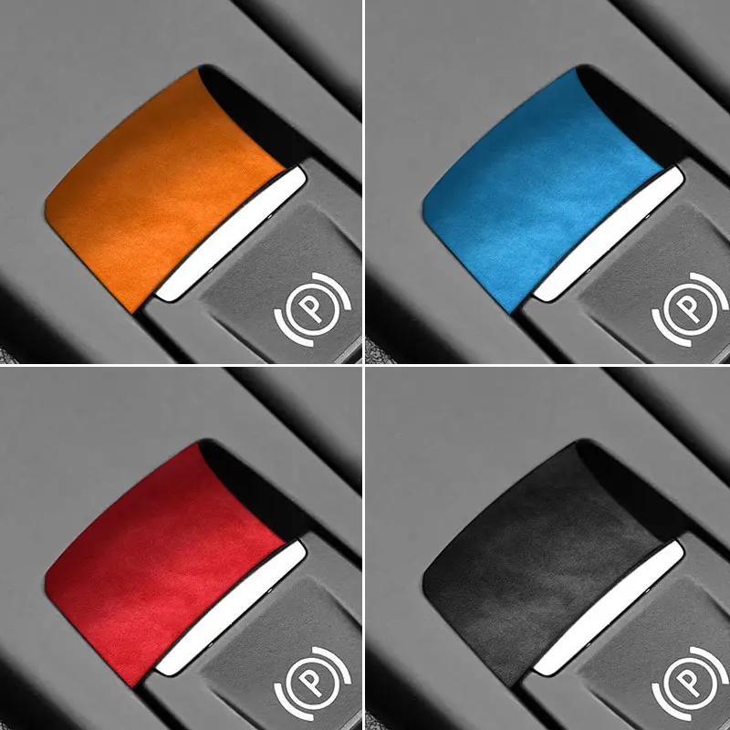 

Made of Alcantara For BMW X1 F48 (2016-2022) Center Console Handbrake Button Knob Trim Sticker Car Interior Tuning Accessories