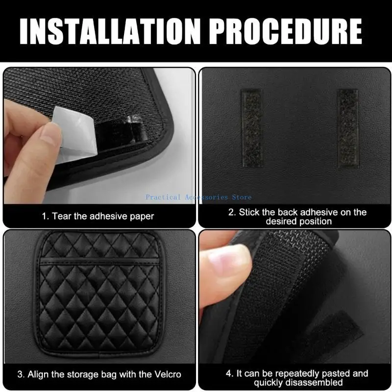 U75E العالمي سيارة حقيبة التخزين الجلود سيارة تخزين جيب مقاعد السيارة الباب الخلفي المنظم متعدد الوظائف المنظم الملحقات #3