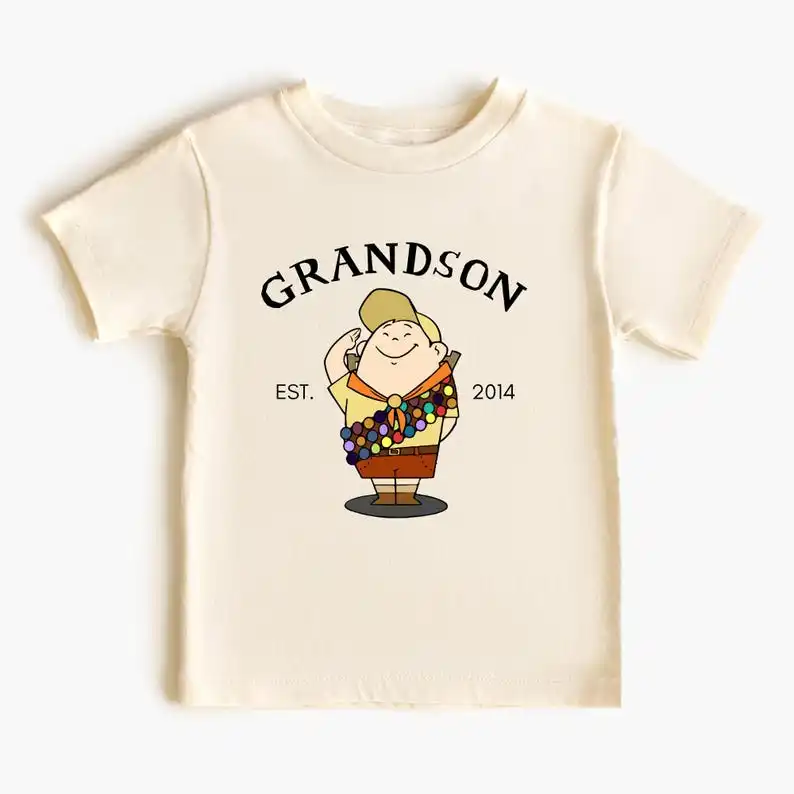 Matching Couple T Shirt Custom Double Sided Cartoon Print Grandpa Grandson Matching Design Travel