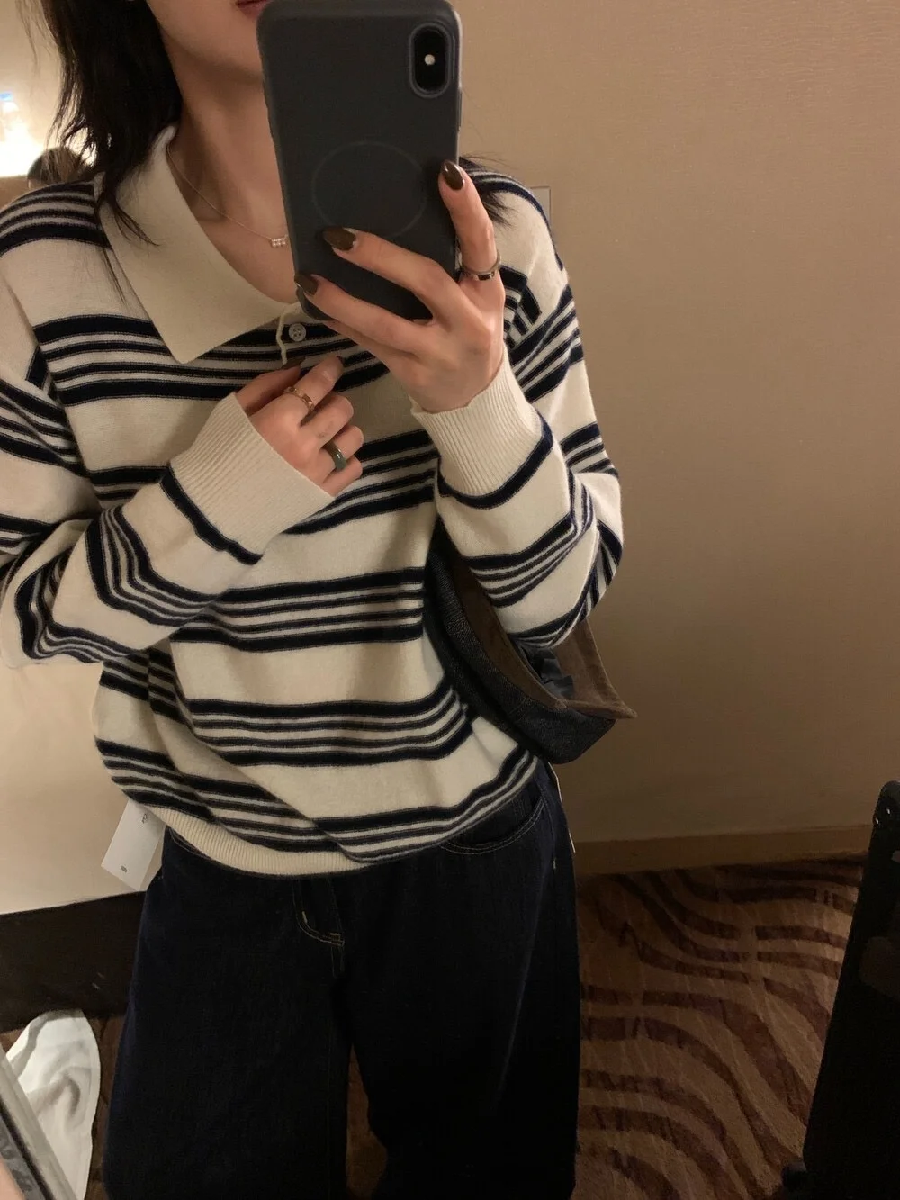 Dongda Gate 2025 Herbst Neue Casual Einfache Retro College Sle Gestreiften Ne Gestrickte Pullover frauen Faion Weiche Medium T...