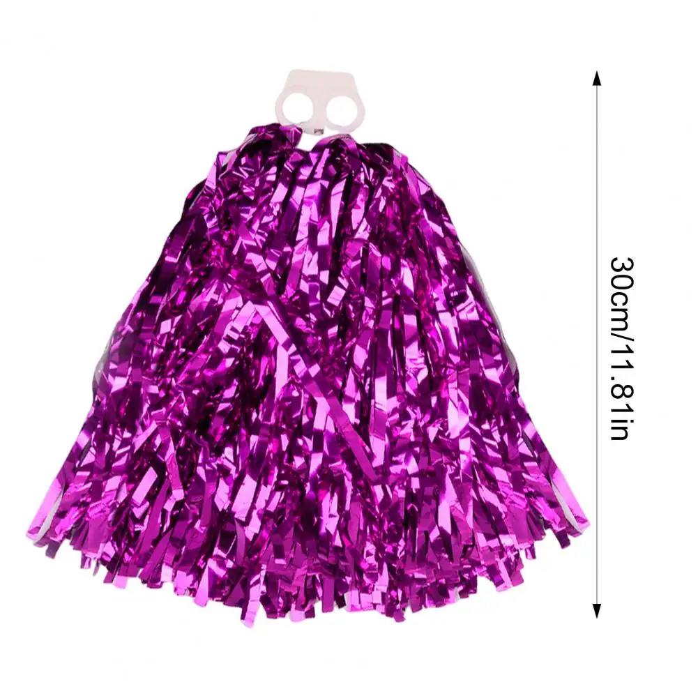 メタリックフォイルチアポンポン、ハンドル付きチアリーディングコスチュームアクセサリー、チームスピリット、スポーツダンス、チアリング用チアリーダーポンポン