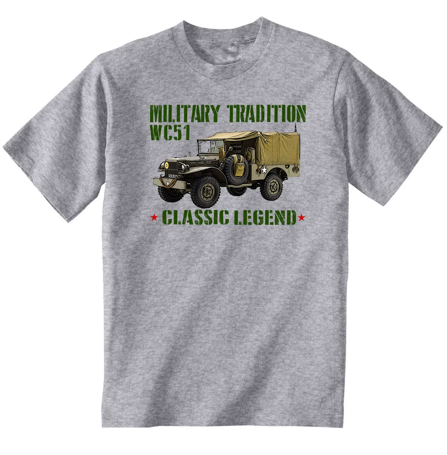 Vintage Military Tradition WC51 Classic Legend American Car T Shirt. 100% Cotton O-Neck Casual T-shirts Loose Top New Size S-3XL