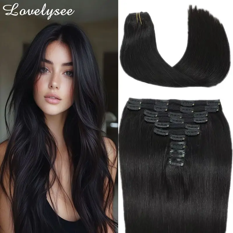 160g-200g-clip-in-hair-extensions-human-hair-double-weft-silky-straight-brazilian-natural-hair-for-woman-10pcs14-28-full-head