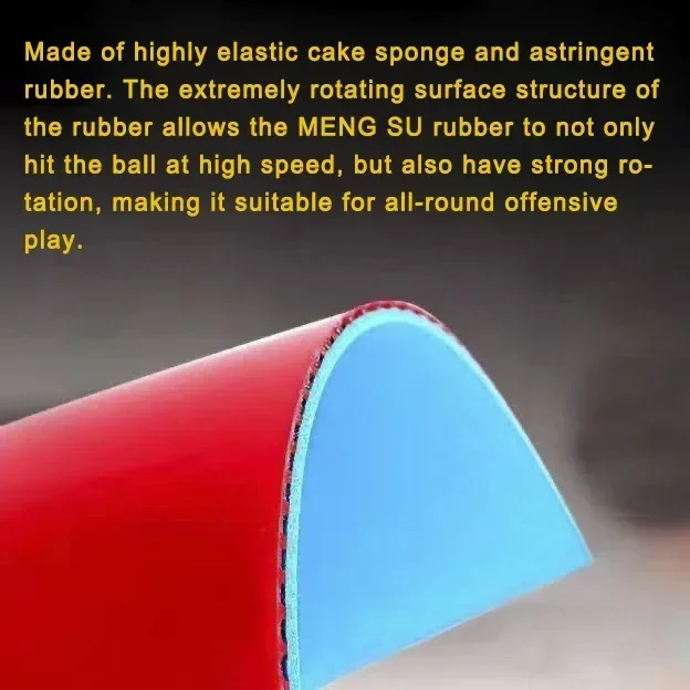 Mengsu Table Tennis Rubber Reverse Cover Blue Sponge Half Sticky Half Astringent Ping Pong Cake Sponge