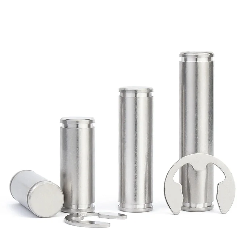 M3 ~ M12 304 Stainless Steel Positioning Round Column Plug Screw Double Head Circlip Locating Pin With Retaining Ring
