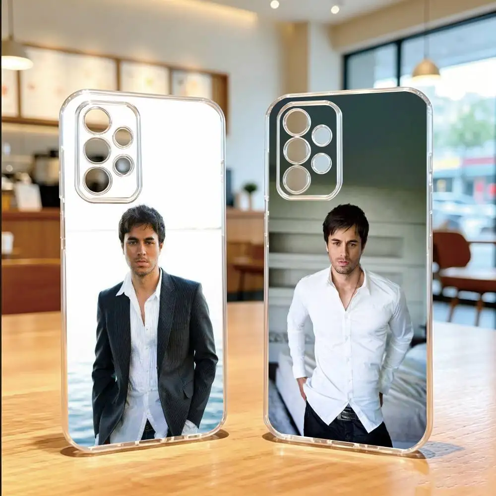 SINGER Enrique-E Iglesias Phone Case Transparent Silicone Soft For Samsung S25,S24,S21,S22,S23,S30,Ultra,S20,Plus,Fe