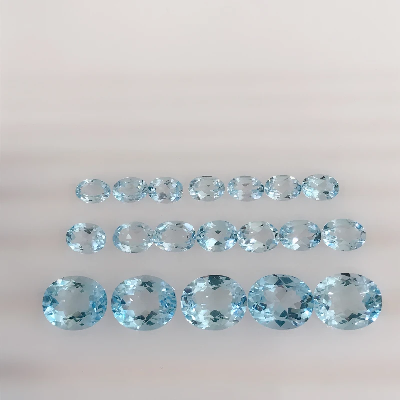 Hot Selling Natural Topaz Loose Stone Sky Blue Gem Cut Full of Fire Can Be Customized Personalized Jewelry