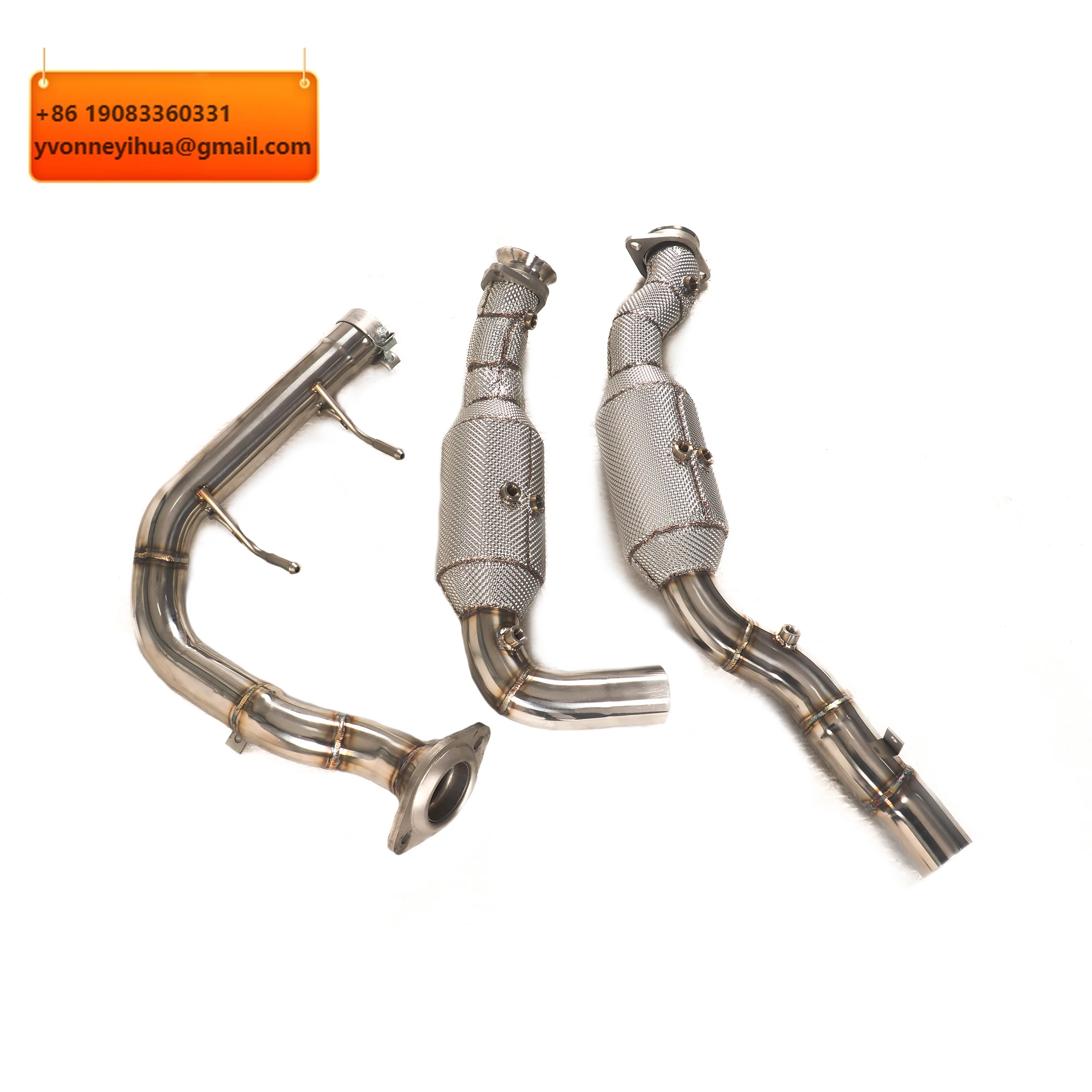 

OUCHI Exhaust System High Flow Performance Downpipe For Ford Raptor F150 3.5T 2023+ With Heat Shield Racing Pipe