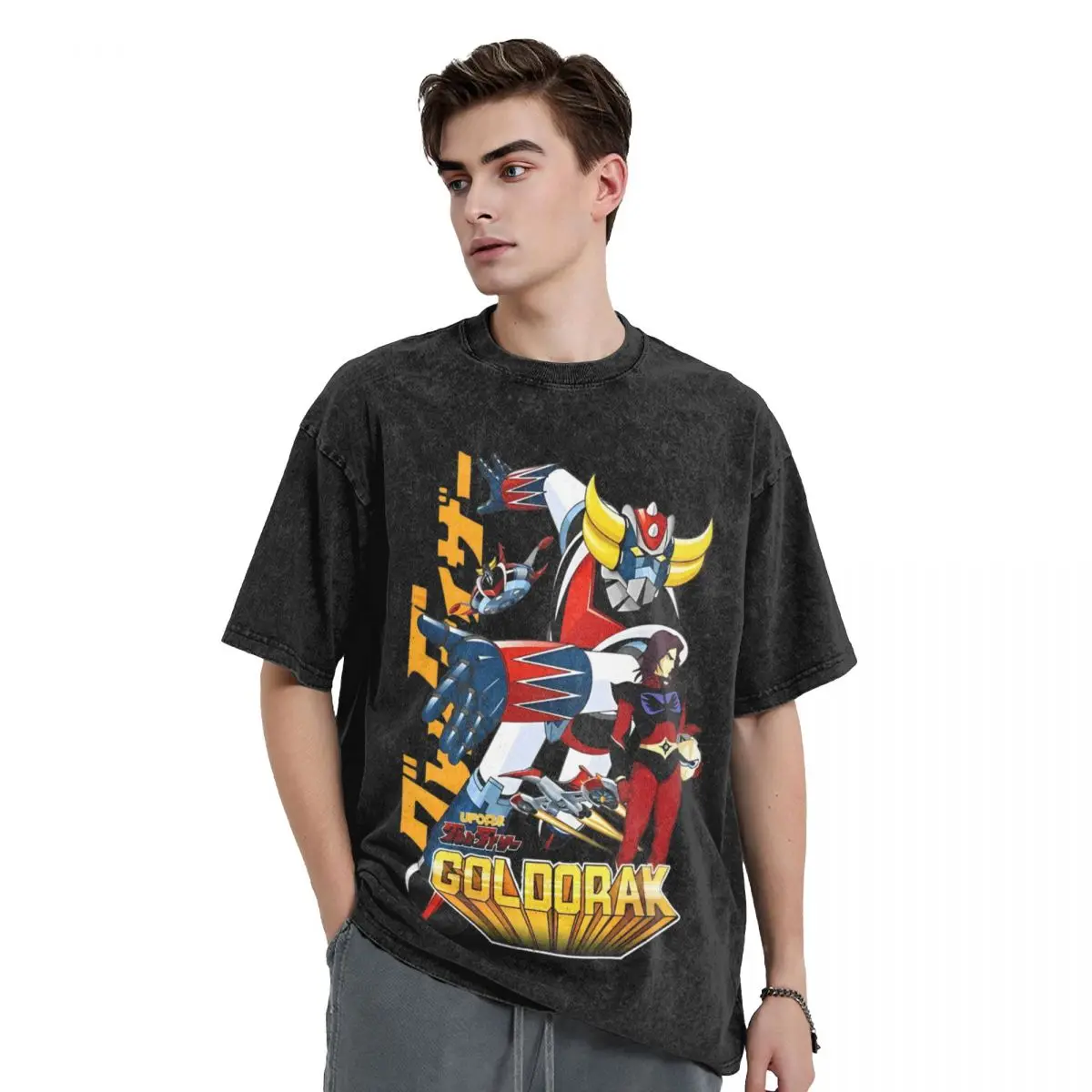 Grendiser Aka GOLDORAK Dukefleed camiseta lavada ropa de calle camiseta Mazinger Z Anime Goldorak camisetas para hombres mujeres de gran tamaño