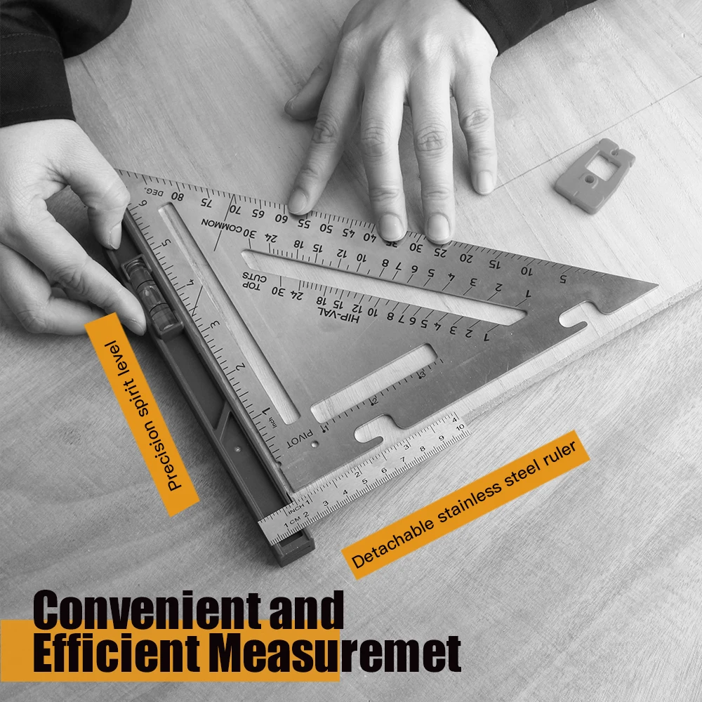 Rongpro 7in/12in Stainless Steel Joiner  Metal Square Angle Marking Right Ruler Try Carpenter Square For Woodworker Horizontal