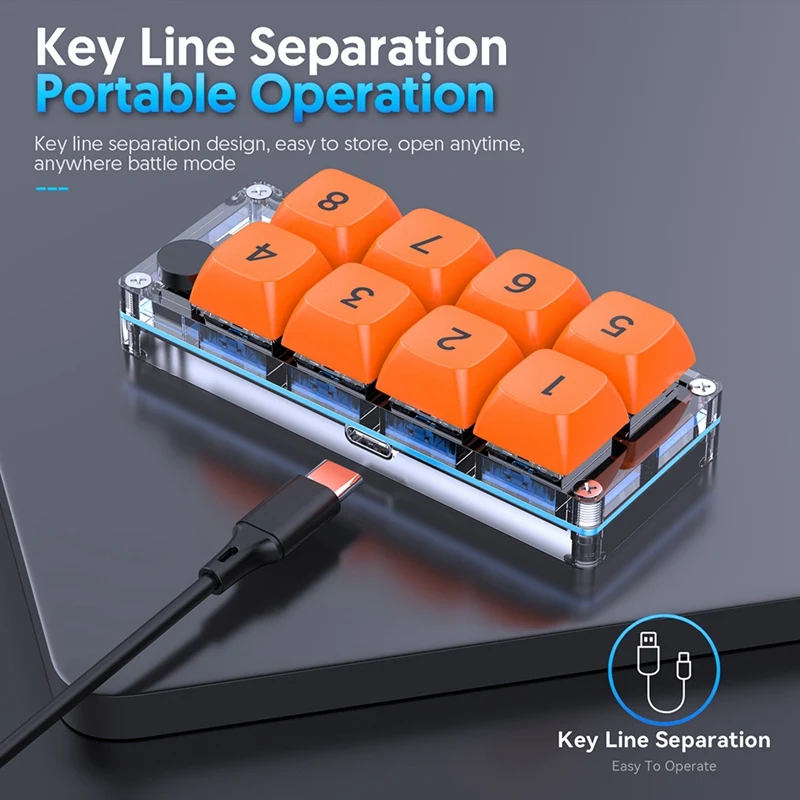 MKESPN RGB برمجة لوحة المفاتيح الميكانيكية المخصصة وماوس الألعاب كومبو 8 مفتاح نسخ لصق زر صغير جزء ل Photoshop Hotswap