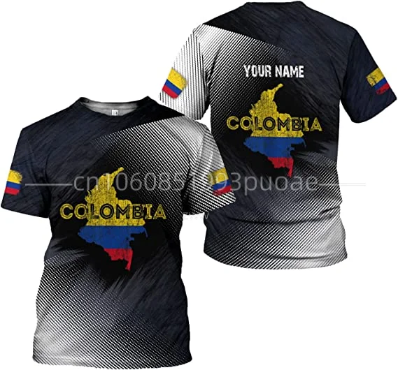 Men's T-shirts Columbia National Emblem Printed Pullover O Neck Short Sleeve Custom Name Clothing Oversized T-shirts for Men