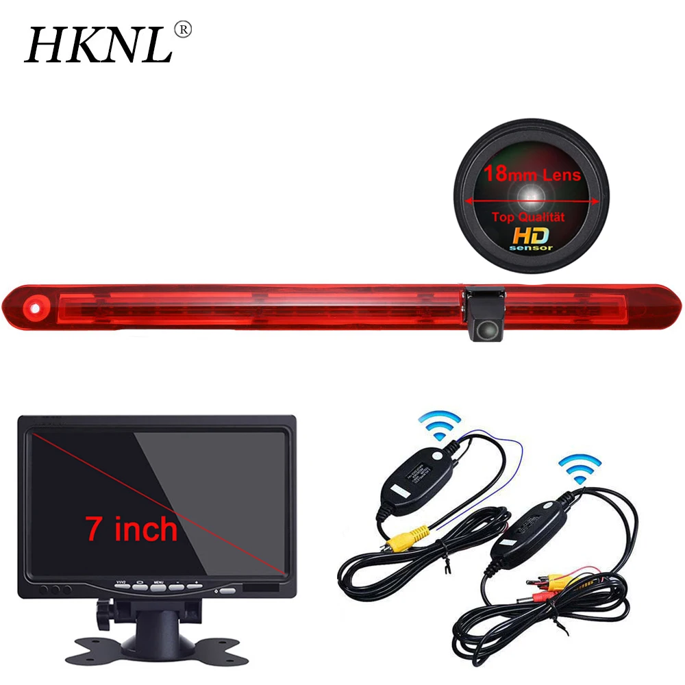 

HKNL HD CCD Car Backup Camera With 7"Monitor 2.4GHZ Wireless For Mercedes Benz V260 Vito W447 Tourer Brake Light Transporter Red