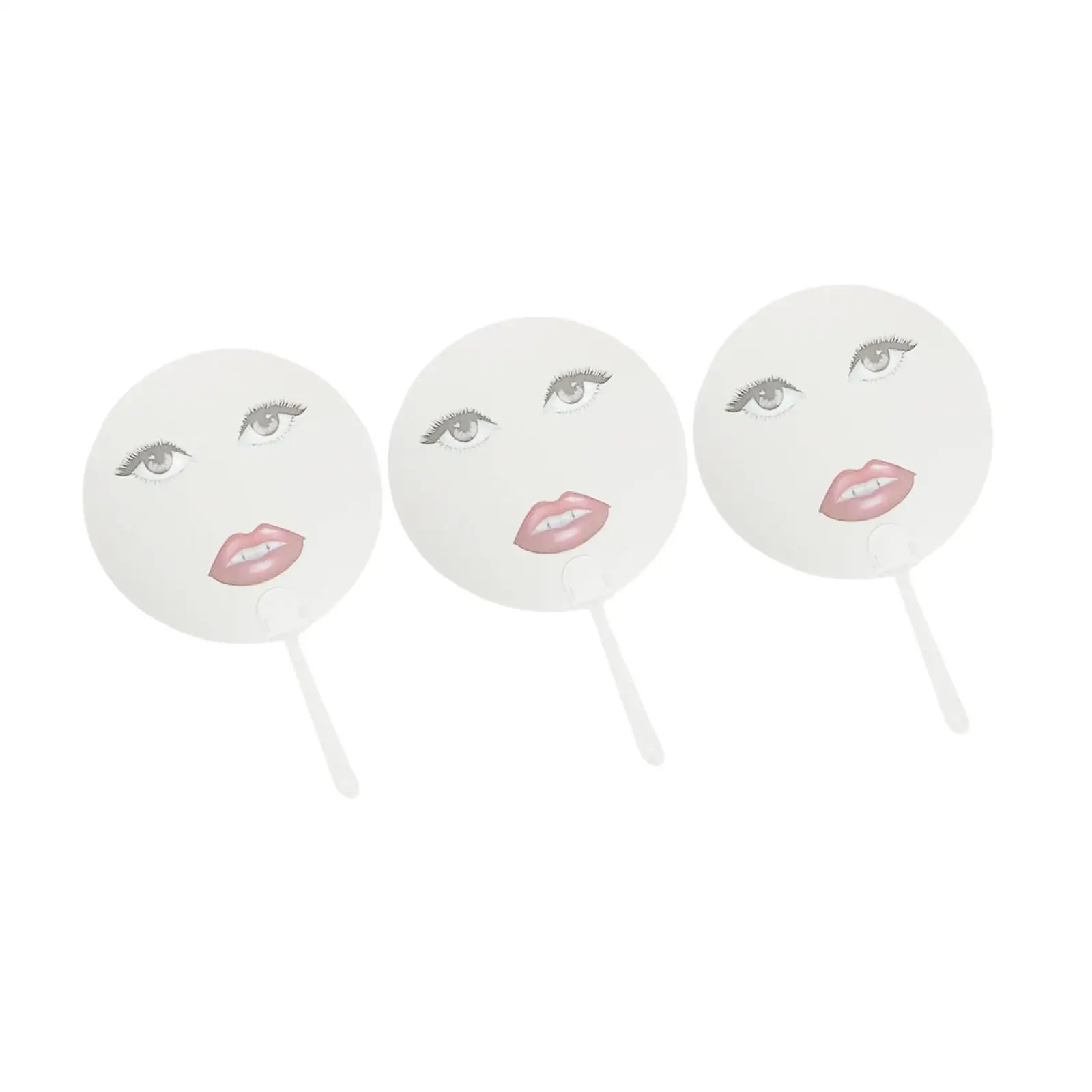 Decorative Folding Hand Fan Lightweight Clear PP Round Pocket Fan for Wedding Dance Performance