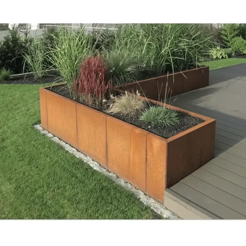 for Customizable Square Steel Planter Pots Outdoor Garden Metal Planters for Landscape Design Supplier