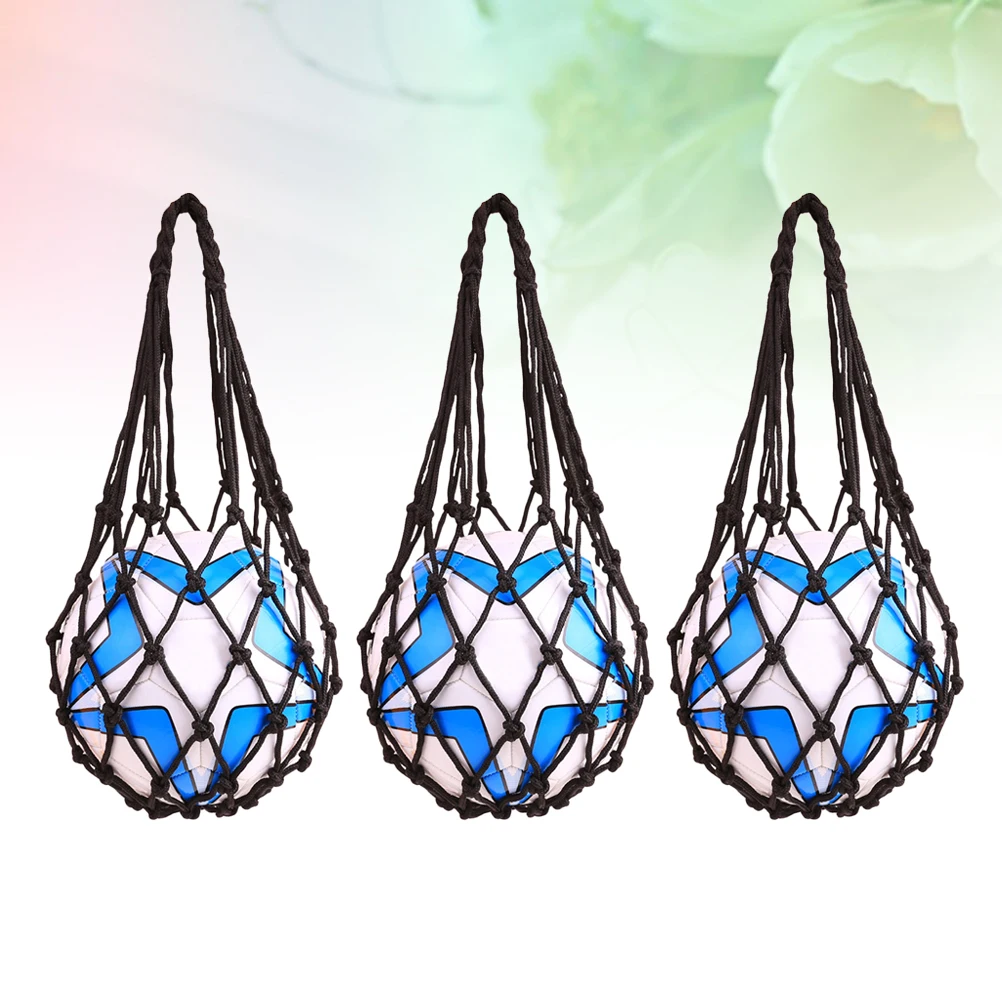 

3 Pcs Basketball Bag Football Storage Mesh Bags with Drawstring Sports Soccer Universal