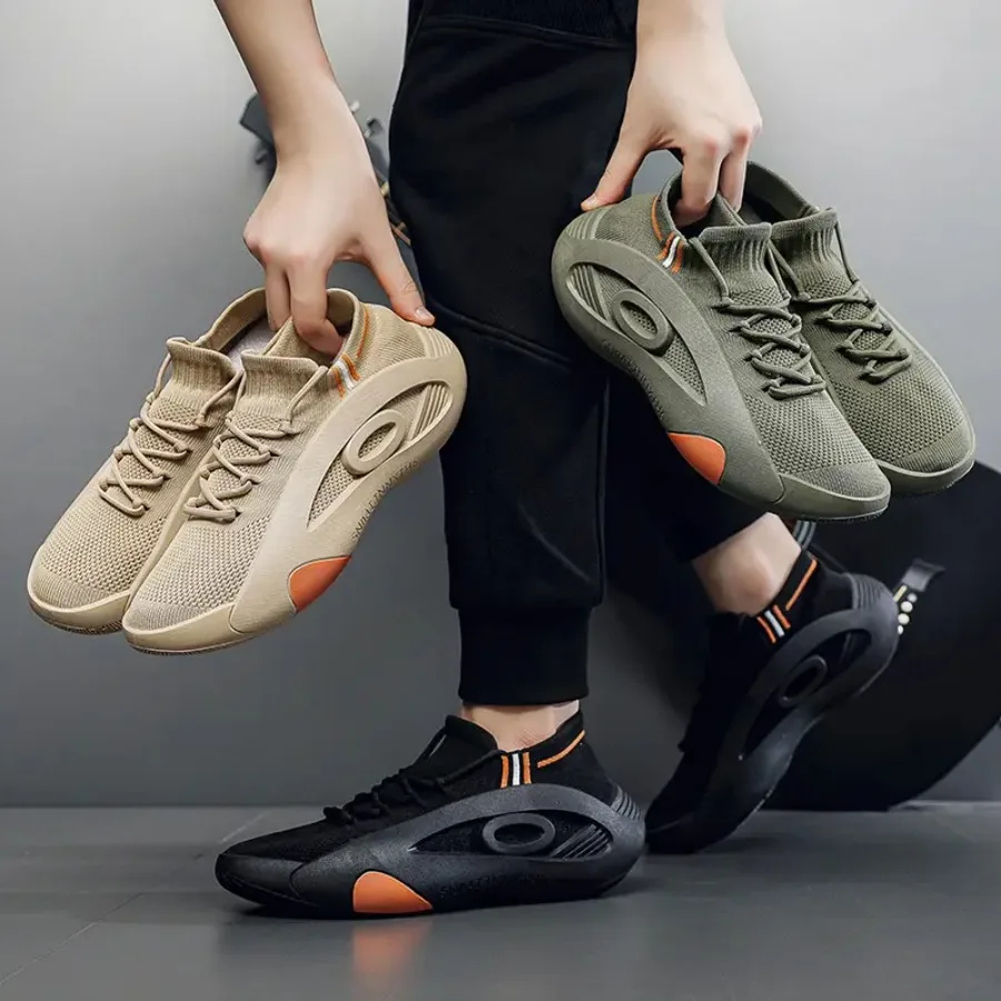 

Мужские летние кроссовки для активного отдыха, большие размеры, с эластичной вставкой, однотонные, прочные, для тренировок, повседневный стиль, средняя высота верха, эластичная застежка, PV