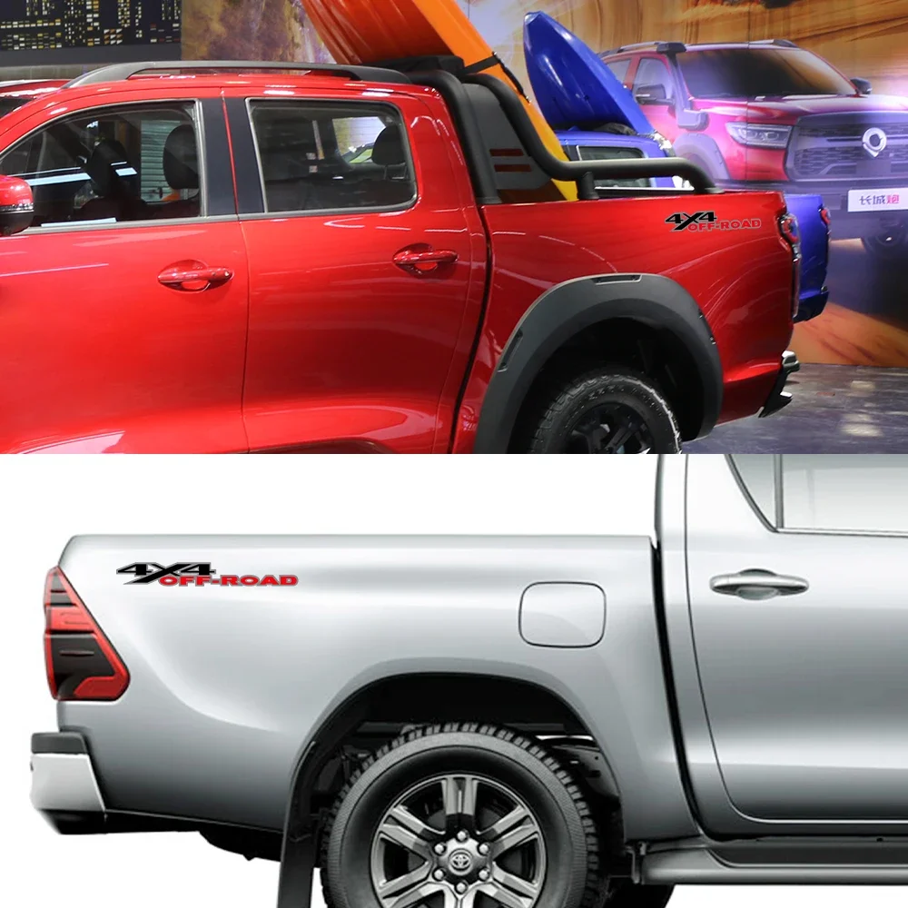 2Pcs 4X4 Off Road Stickers Car Graphics Decor Decal For Ford F150 Chevrolet Silverado GMC Sierra Dodge Ram Isuzu Dmax Pickup view 3
