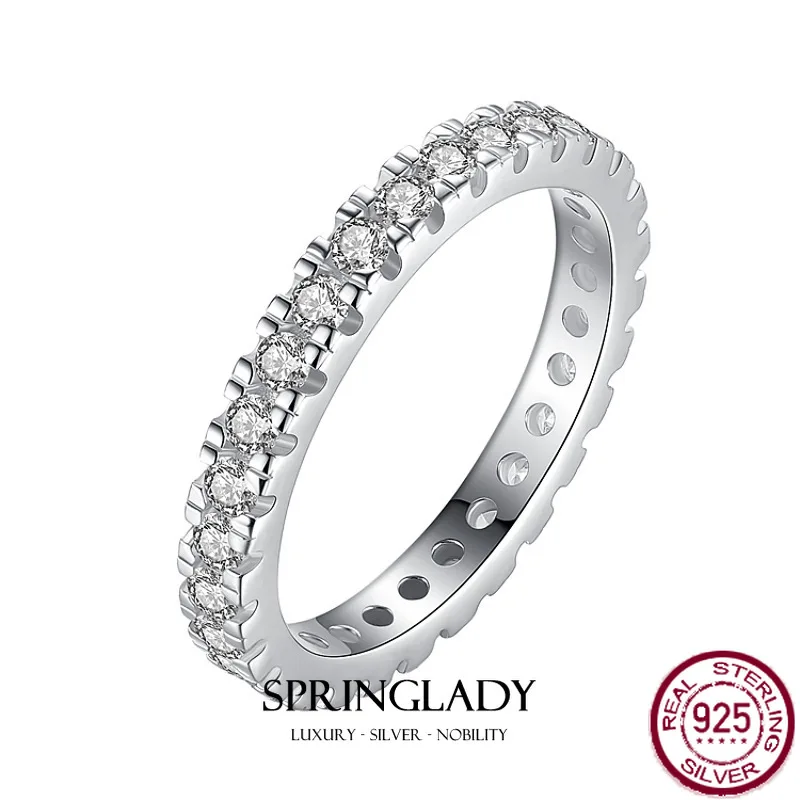 

New Ins-inspired Moissanite Ring for Women, Light Luxury, Simple Design, S925 Sterling Silver Finger Ring, Wedding Jewelry