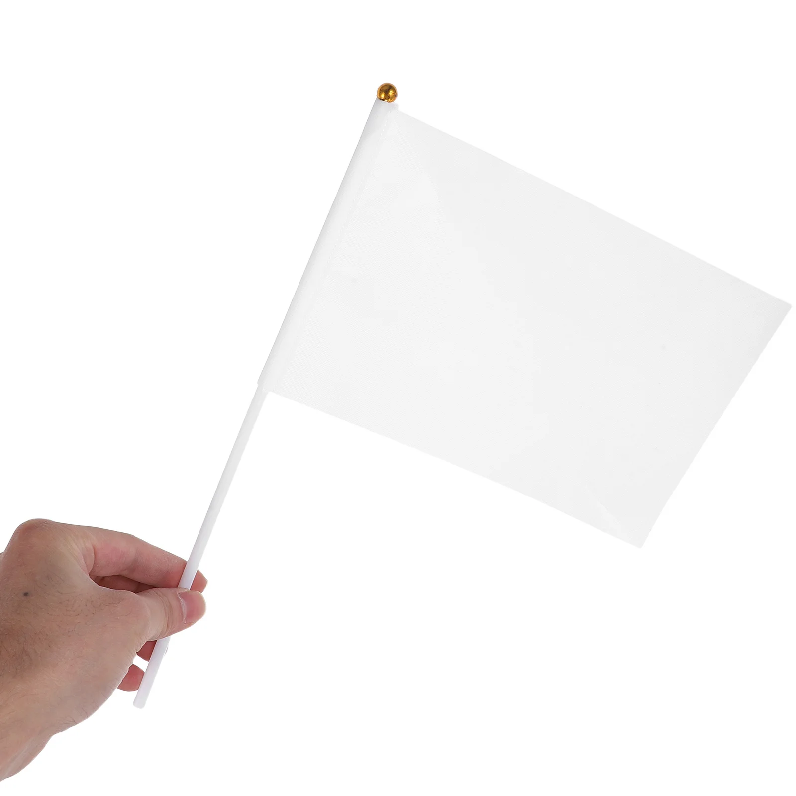 

30pcs White Stick Polyester Handheld Mini Flags For Sports Events Parades School Spirit Graduation Marathon Party Festival Hand