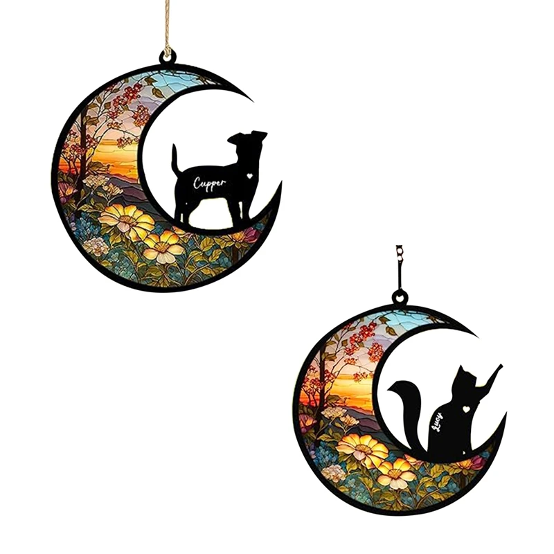 Memorial Suncatcher, Personalized With Name Date Breeds Suncatcher, Pet Loss Suncatcher, Stained Acrylic Light