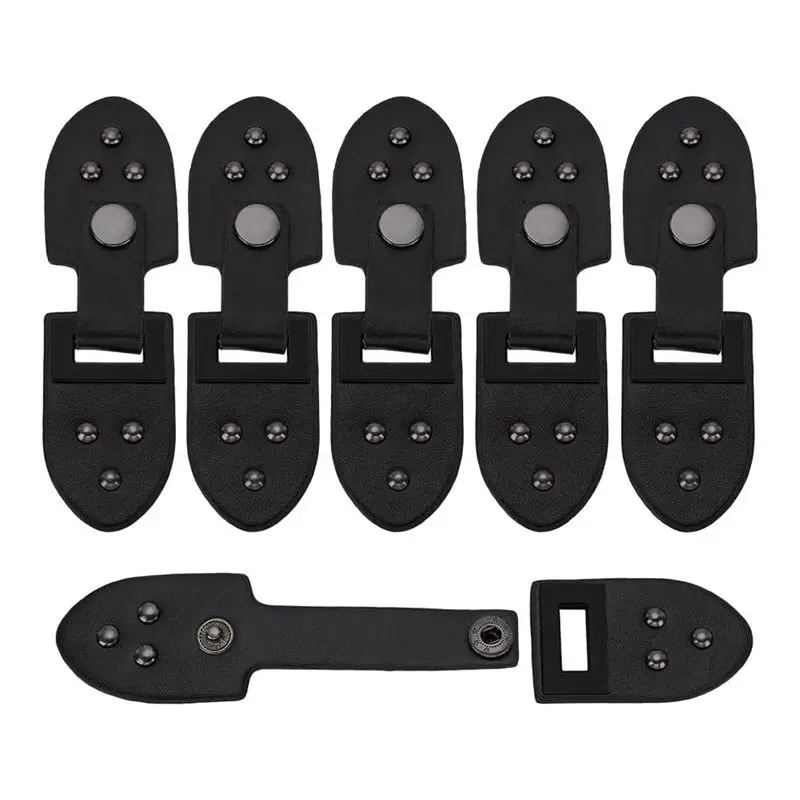 

Набор из 6 металлических пряжек-застежек для плащей и кожаных изделий, черные пряжки из искусственной кожи для пришивания, замки для сумок
