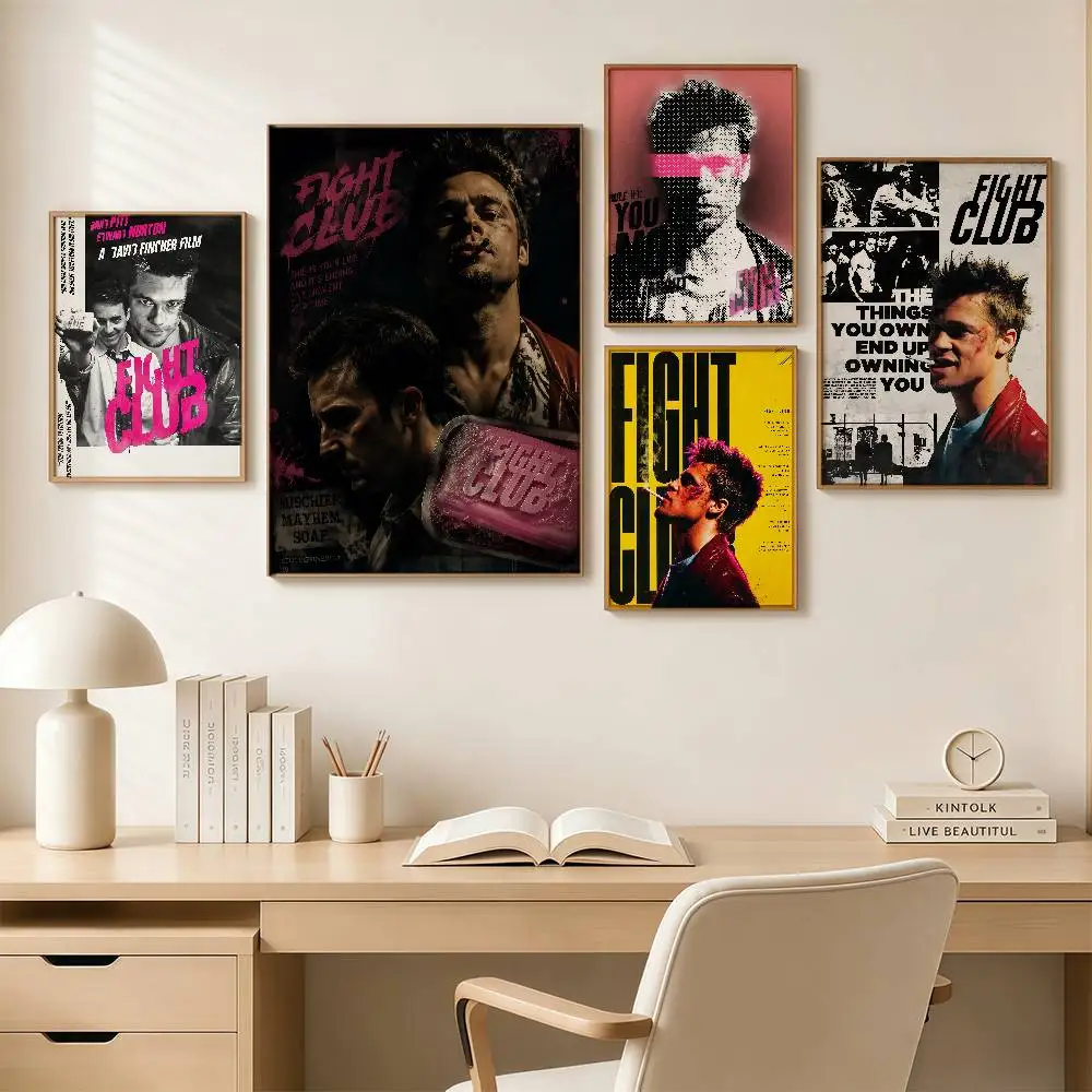 Good Movie F-Fight Club Posters Wall Art Retro Painting Home Room Cafe Club Dorm Wall Decor