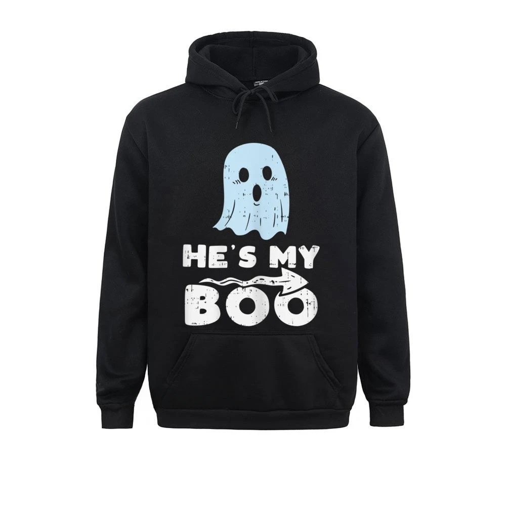 Womens Hes My Boo Cute Matching Couple Halloween Costume Girlfriend Design Hoodies for Women Sweatshirts Geek Sportswears Unisex