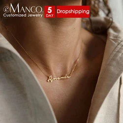 Aangepaste Roestvrijstalen Voornaam Ketting Custom Gepersonaliseerde Letter Choker Ketting Hanger Naamplaatje Cadeau Dropshipping