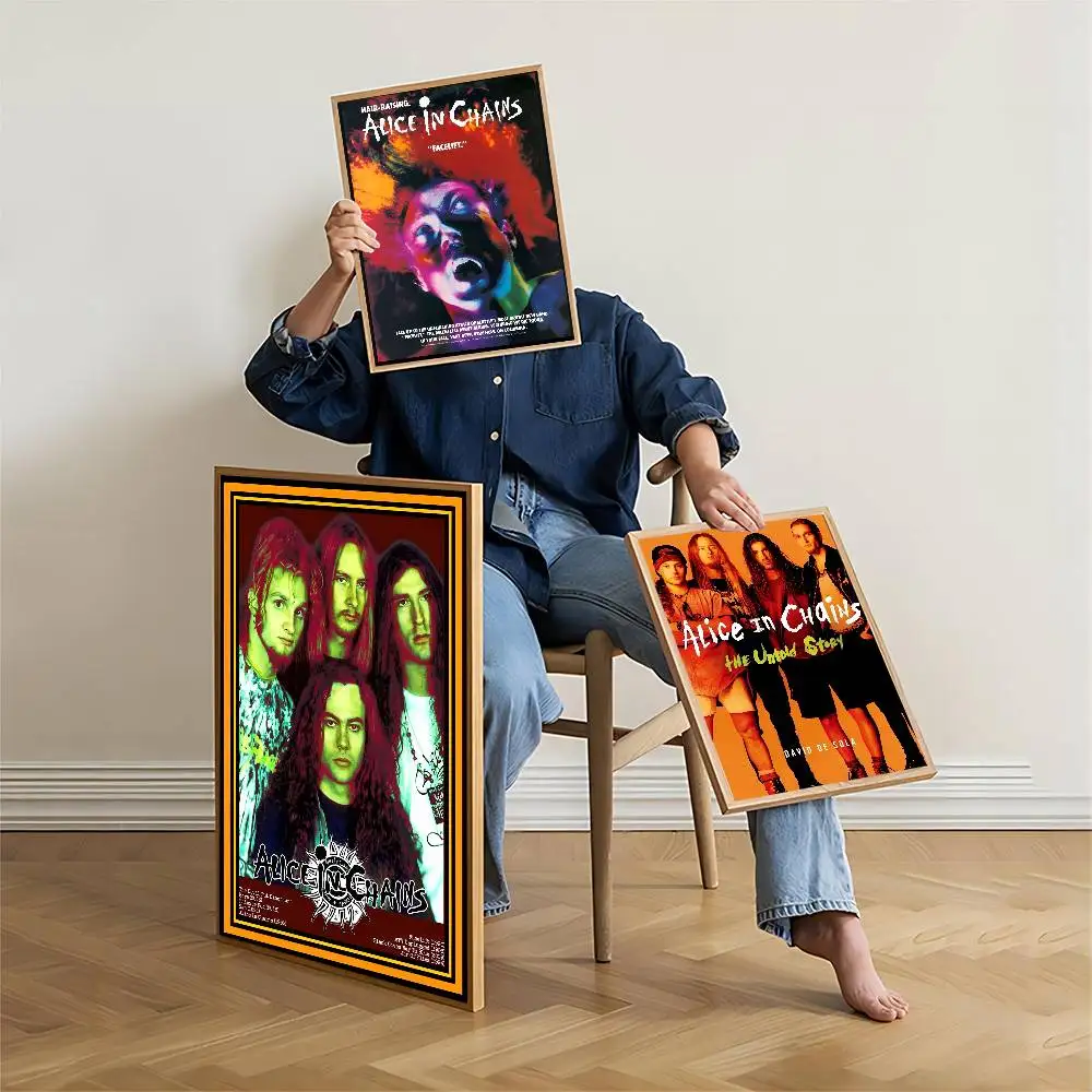 rock Vintage Band A-Alice In C-Chains Anime Posters Sticky Waterproof Paper Sticker Coffee House Bar Kawaii Room Decor