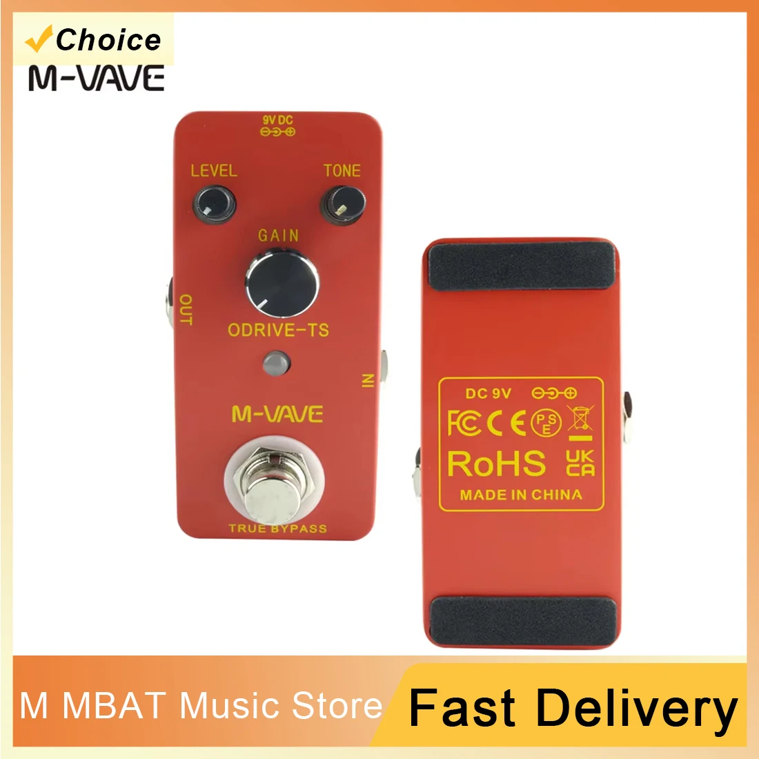 M-VAVE Overdrive TS تأثير الغيتار دواسة الغيتار كتلة واحدة تأثير جهاز صحيح تجاوز الغيتار دواسة أجزاء الغيتار وملحقاتها
