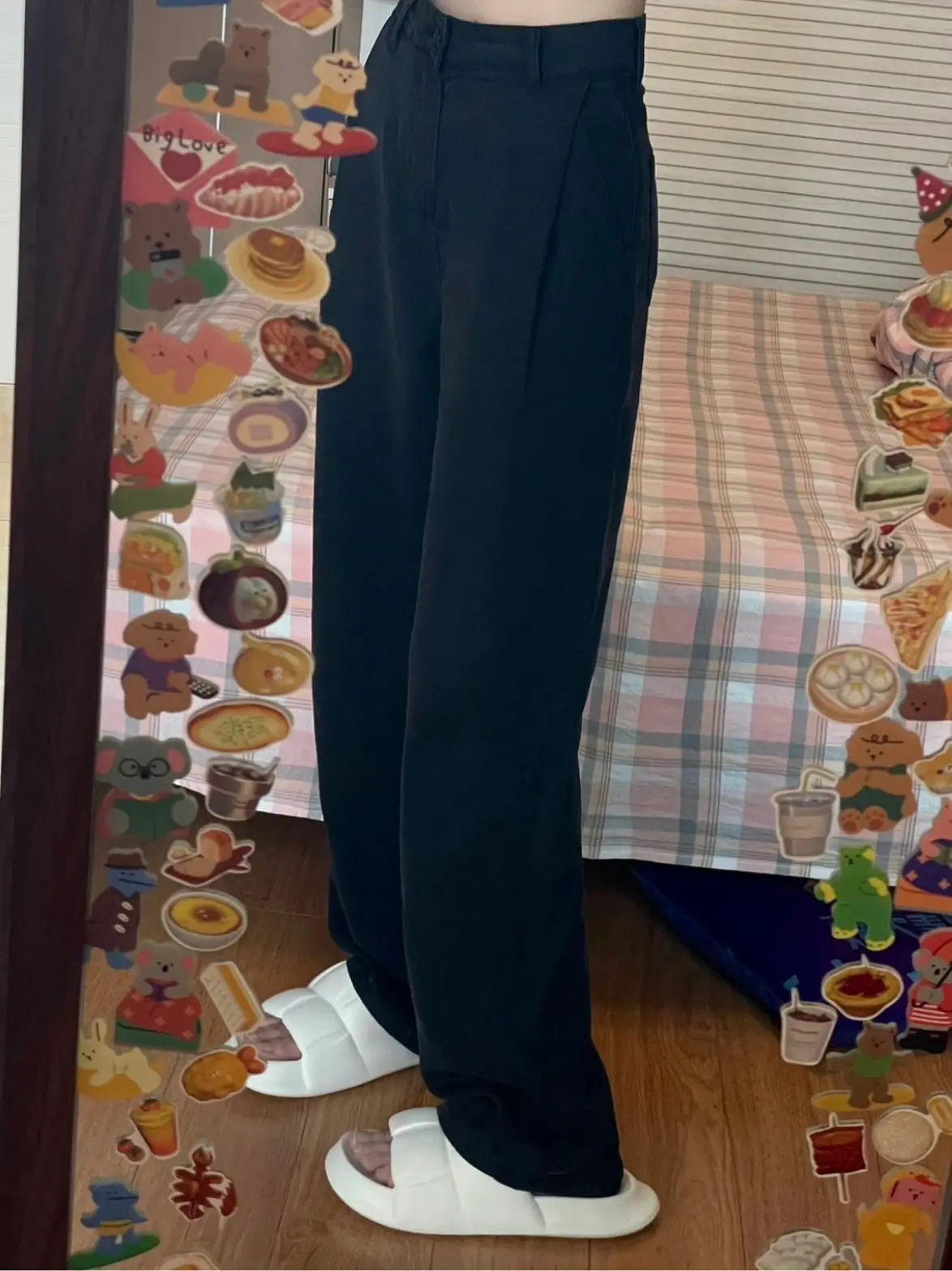 Bla Seide Weiche Denim Jeans Frauen Sommer Dünne Eis Seide Hohe Taille Drapierte Gerade Bein Bodenlangen Breite Bein Hosen