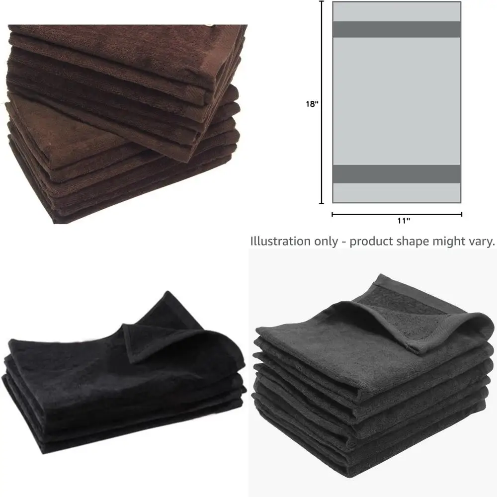 

Cotton Fingertip Rally Towels 11x18 - 100% Cotton, 24, 36, 60, or 120 Pack Options in Dark Brown