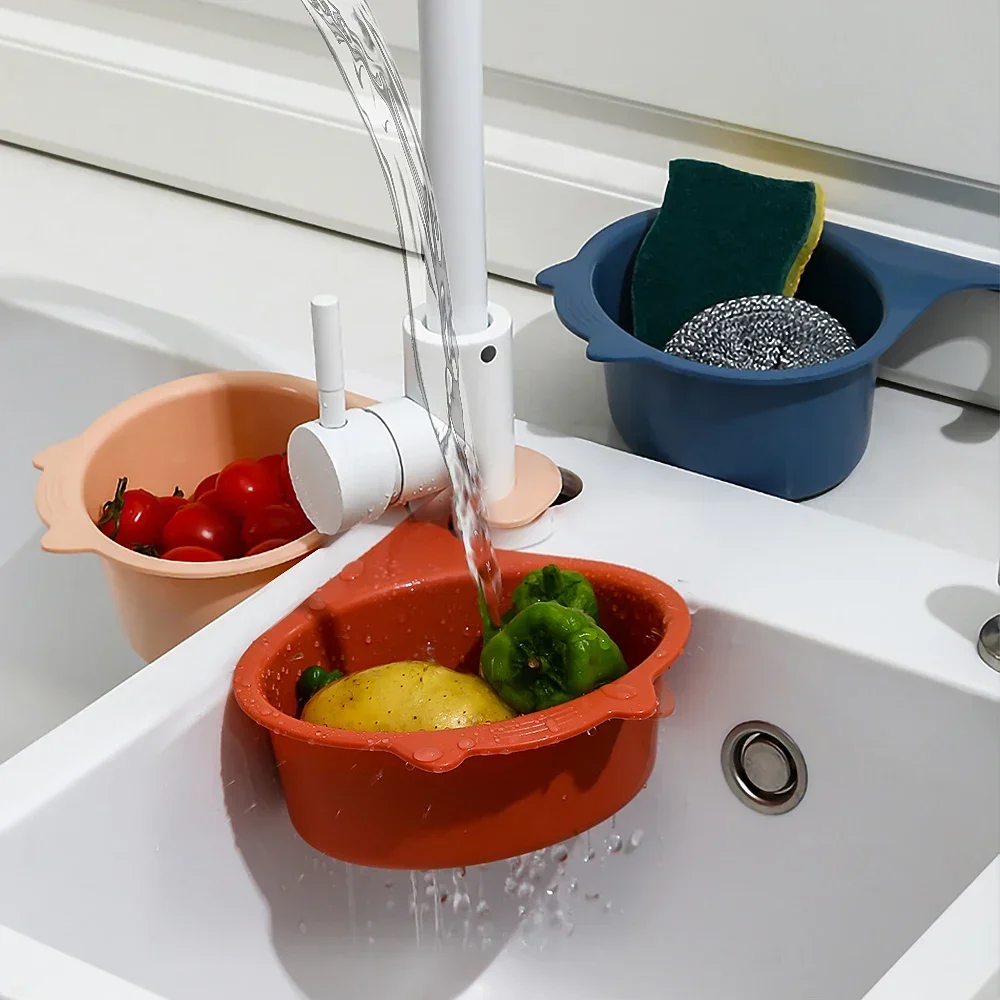 Kitchen Sink Drain Basket Multifunctional Cat Shape Faucet Filter Basket Shelf For Fruit And Vegetable Organizer Kitchen Gadgets