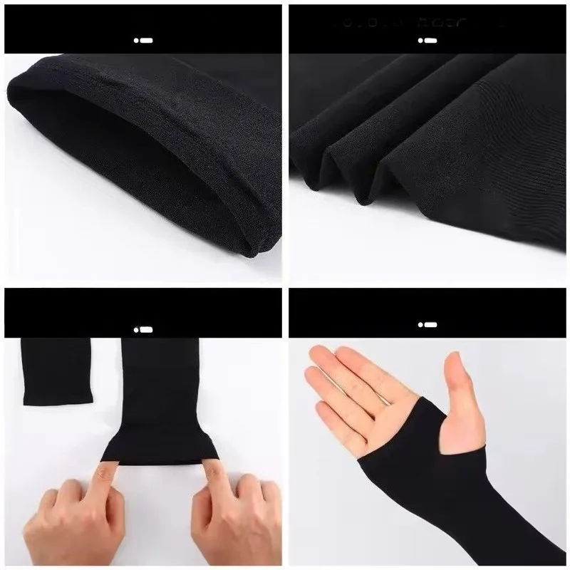 1/2 pares de mangas largas de seda de hielo para brazos, cubiertas de protección solar para brazos, ciclismo al aire libre, correr, pescar, conducir, mangas de brazo frescas