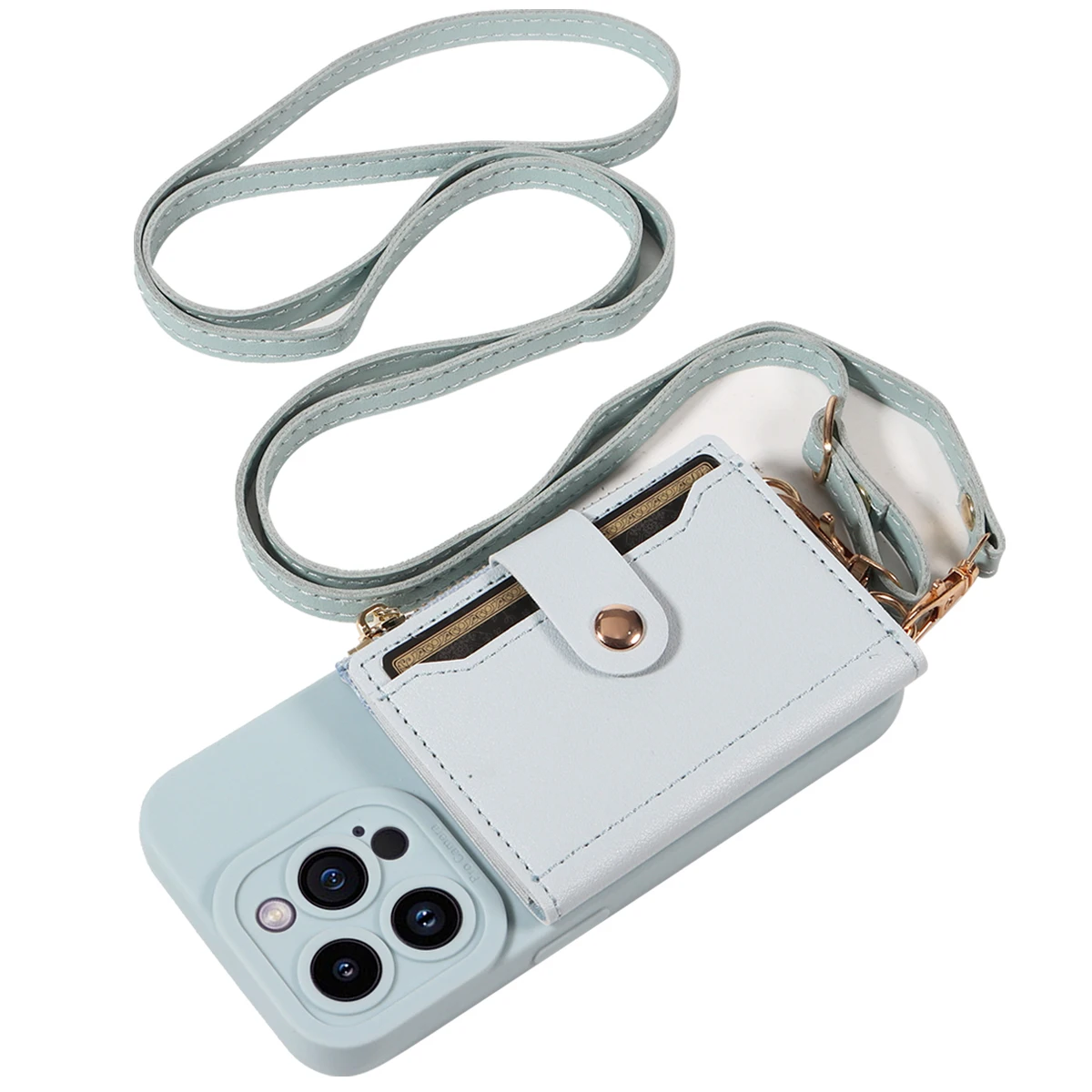 Kunstleder-Handyhülle für IPhone16promax 15 14 13 12 11Plus Mini 7 8plus XSMAX XR Crossbody Anti-Drop mit Spiegel-Geldbörsen-Abdeckung – Detail 20