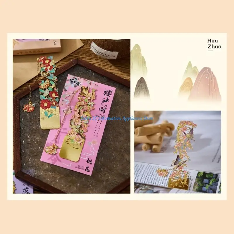 Retro Flowers Bookmarks Creative Page Markers Retro Livre Clip lecture Bookmarks Reading Accessoires pour les étudiants