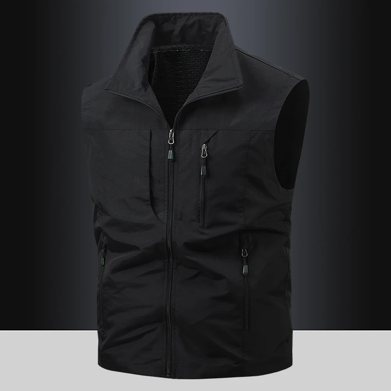 Men's Middle-aged Outdoor Fishing Vest Casual Thin Tooling Waistcoat Work Vest Photographer Work Vest for Hiking Travel Hunting