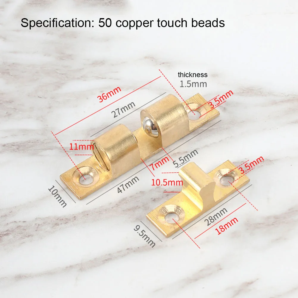 Hardware Door Touch Cabinet Cupboard Double Ball Brass Filing Latch Wardrobe Ountertops Switch Buckle High Quality - Image 2
