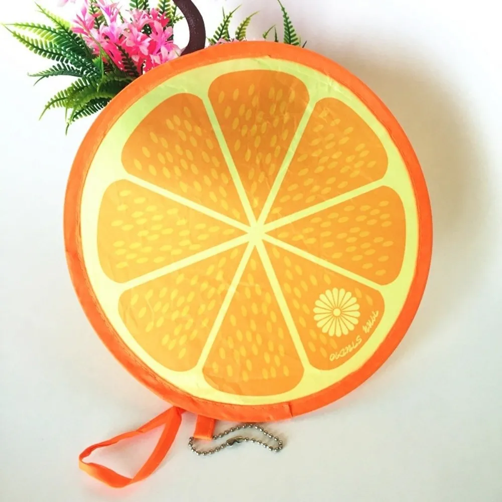 Cute Portable Round Foldable Hand Fans Cartoon Fruit Style Pocket Fans Foldable Design Round Shape Cooling Fans Summer Events