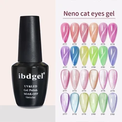 Ibdgel 12 Colors 15ML Neno Cat Eyes gel Polish Nail Accessories Semi-permanent Varnish Nail Art Nail Soak Off LED UV Gel Nail Ve