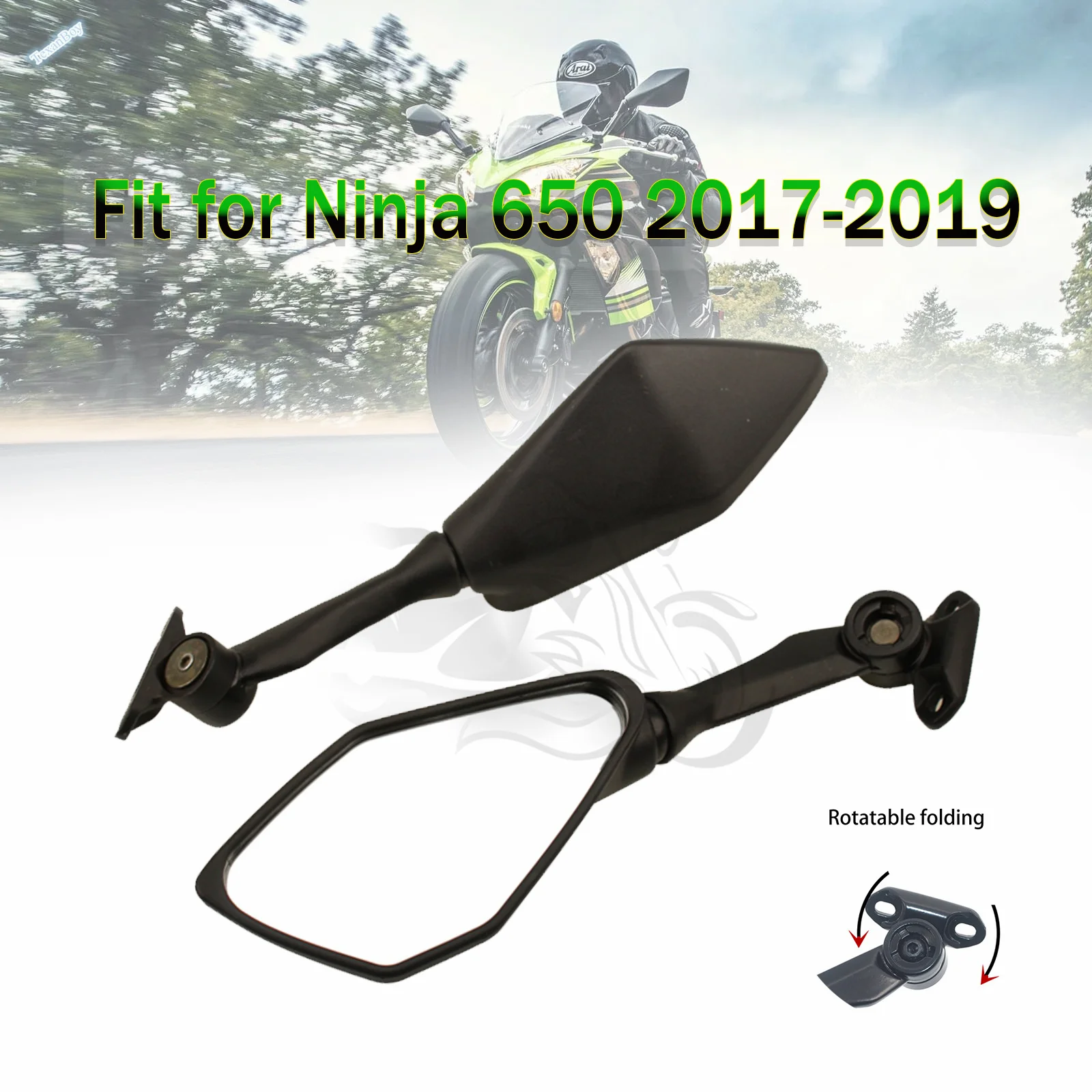 

Fit for KAWASAKI 2017 - 2019 Ninja 650 EX650 Motorcycle Accessories Rear View NINJA650 2018 EX 650 Mirror Side Rearview Mirrors