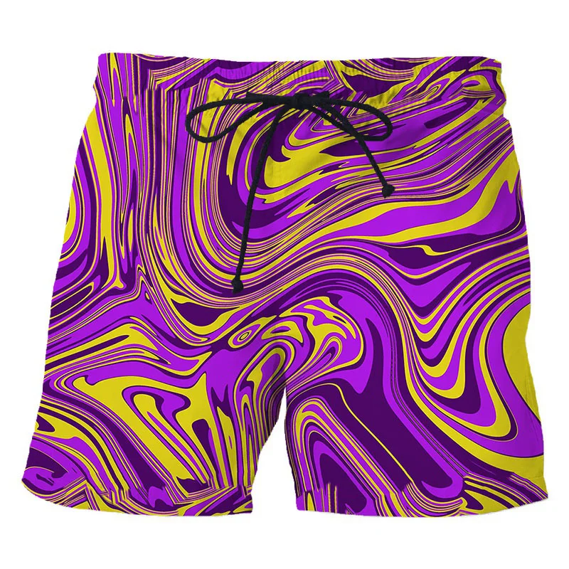 3D Print Vertigo Hypnotic Beach Shorts For Men Hot Sale Sports Casual Street Short Pants Summer Oversized Cool Swimming Trunks