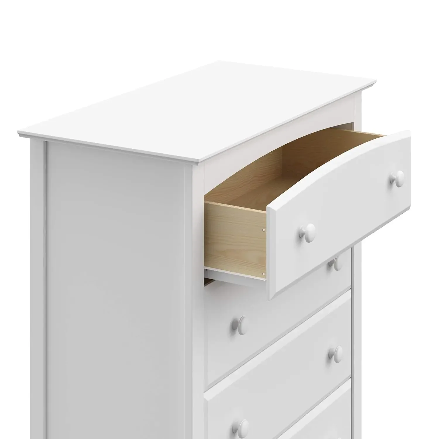 5 Drawer Dresser (White) for Kids Bedroom, Nursery Dresser Organizer, Chest of Drawers with 5 Drawers