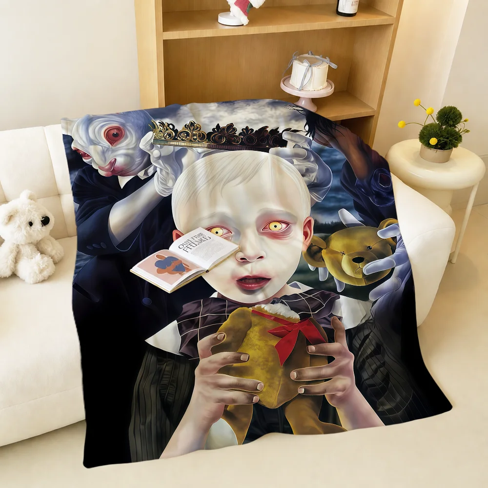Metal Band K-KoRn Cool Black Art Warm Soft Plush Blanket For Sofa Living Room Nap Home Bedroom Travel Gift Flannel Pet Hogar