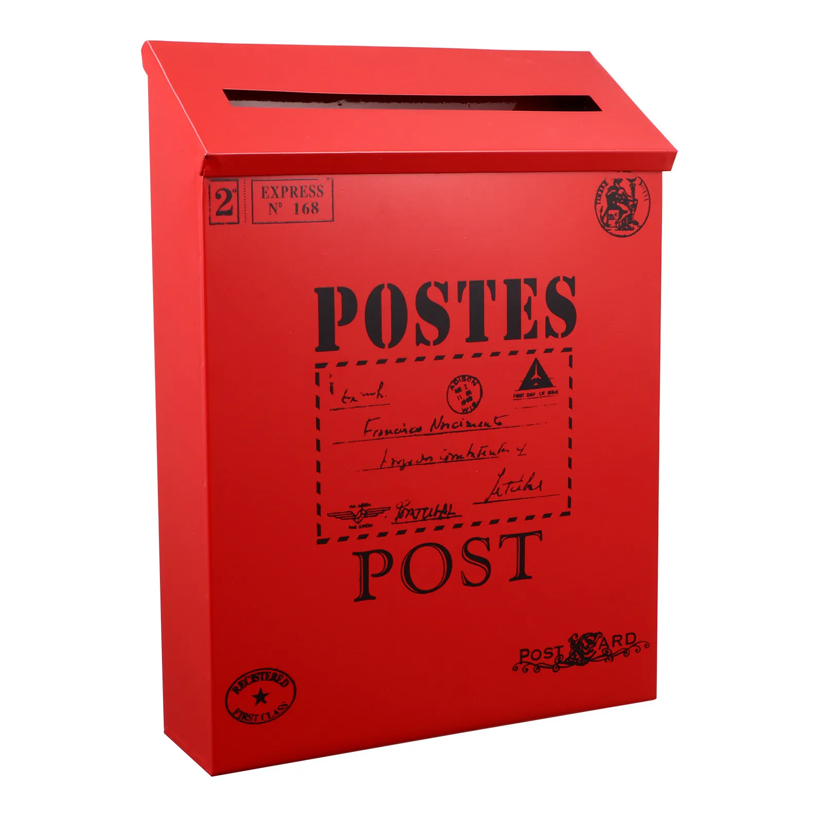 1Pcs Vintage Style Metal Letter Box Durable Large Storage Space Post Box Easy Install Photo Props Home Decoration Newspaper Case
